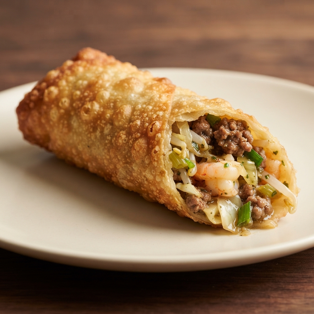 Crispy Beef and Shrimp Egg Rolls