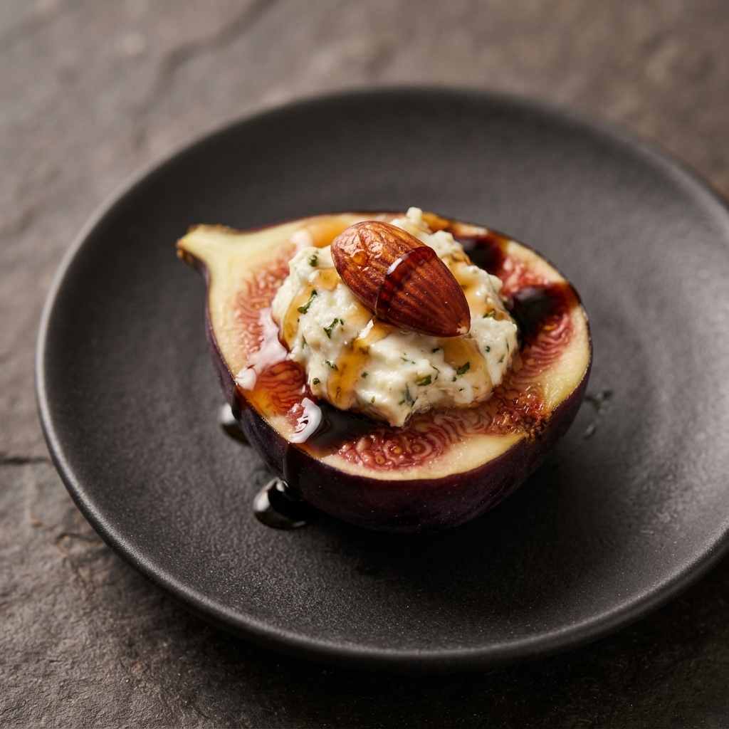 Fig Bites with Herbed Goat Cheese and Almonds