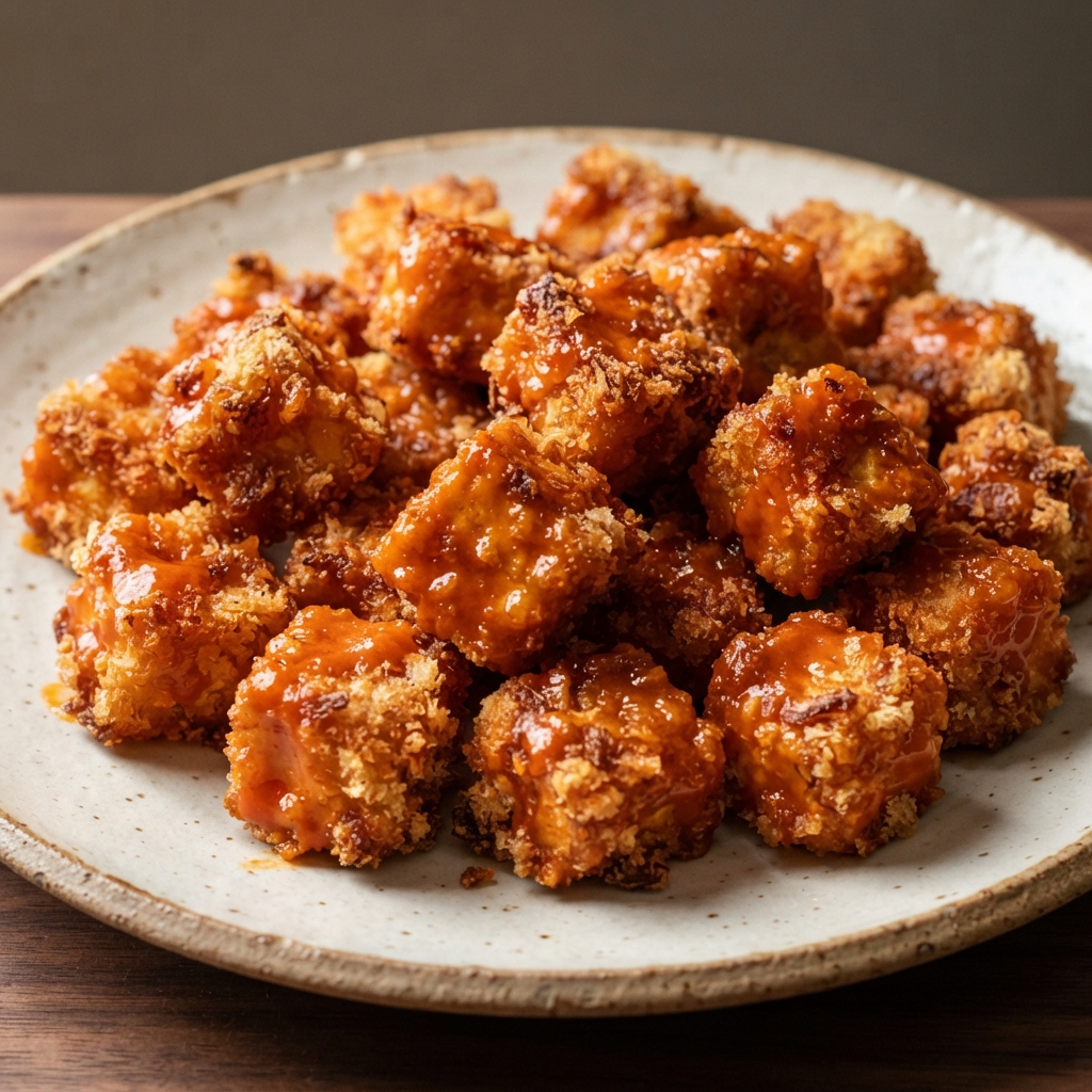 Air-Fried Vegan Buffalo Tofu Poppers