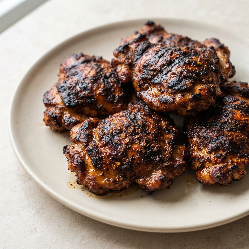 Charred Jerk-Spiced Chicken Thighs