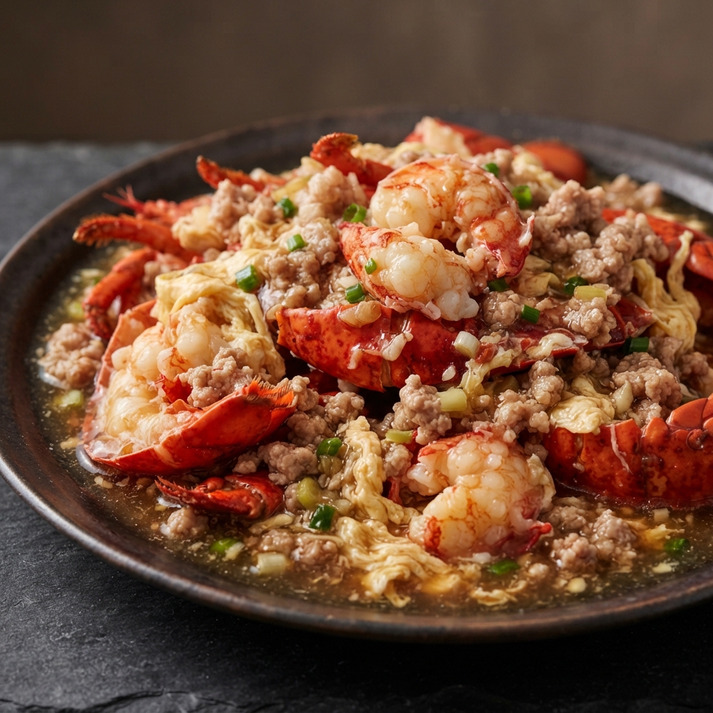Cantonese-Style Lobster with Pork and Egg