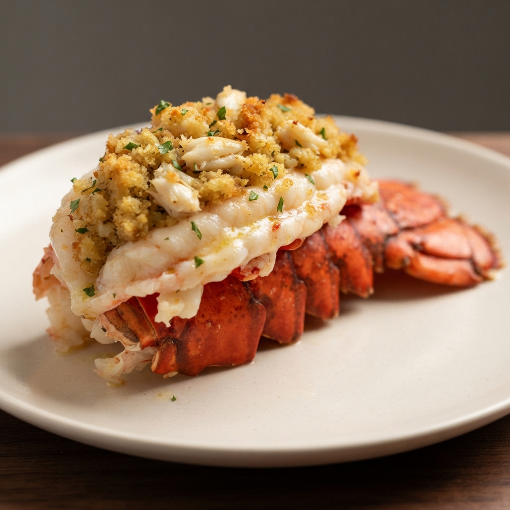 Lobster Tails Filled with Buttery Crab