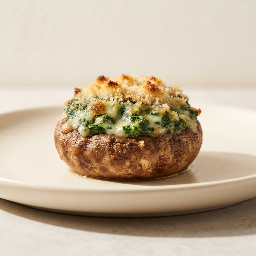 Cheesy Spinach-Stuffed Mushroom Bites