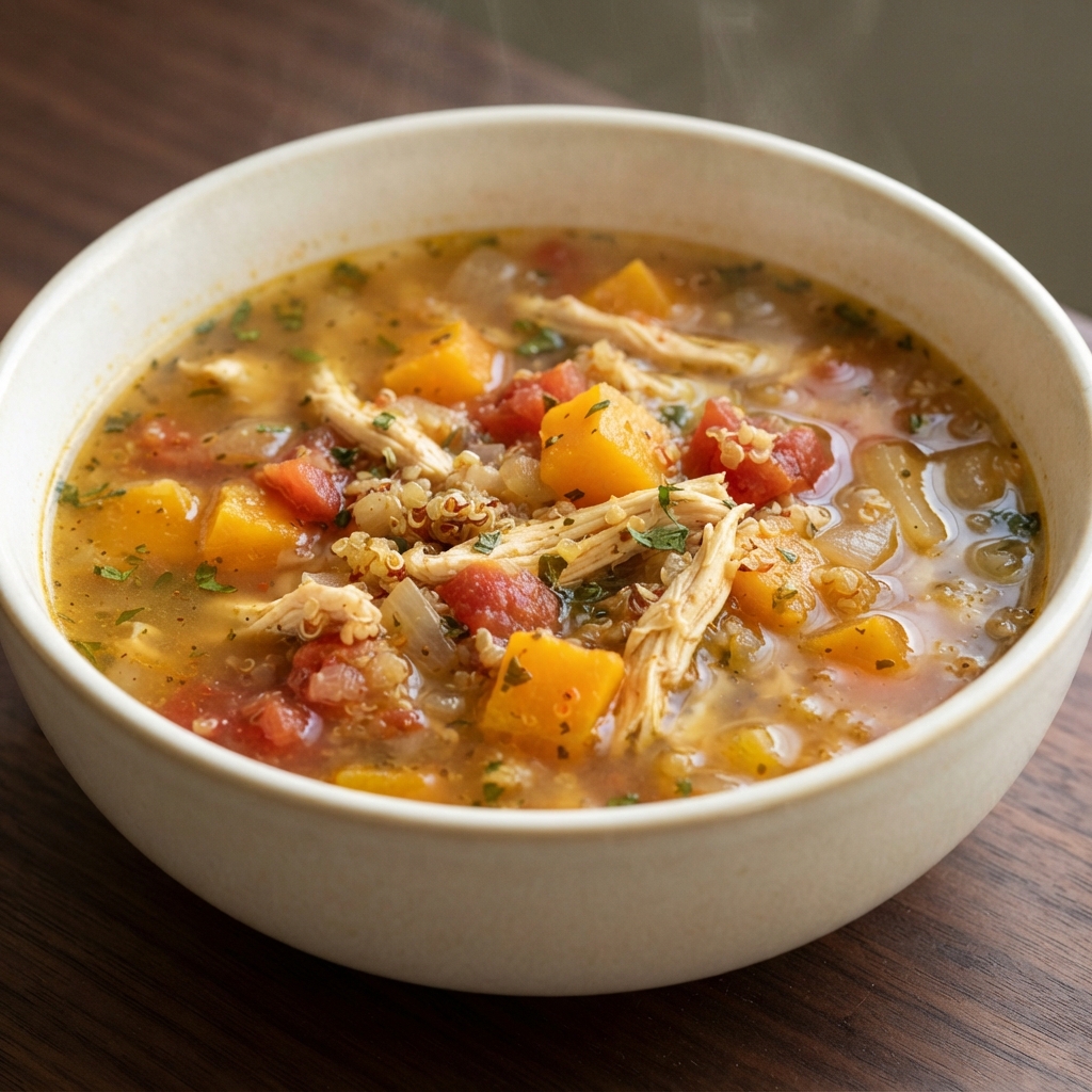 Quinoa, Chicken and Butternut Squash Soup