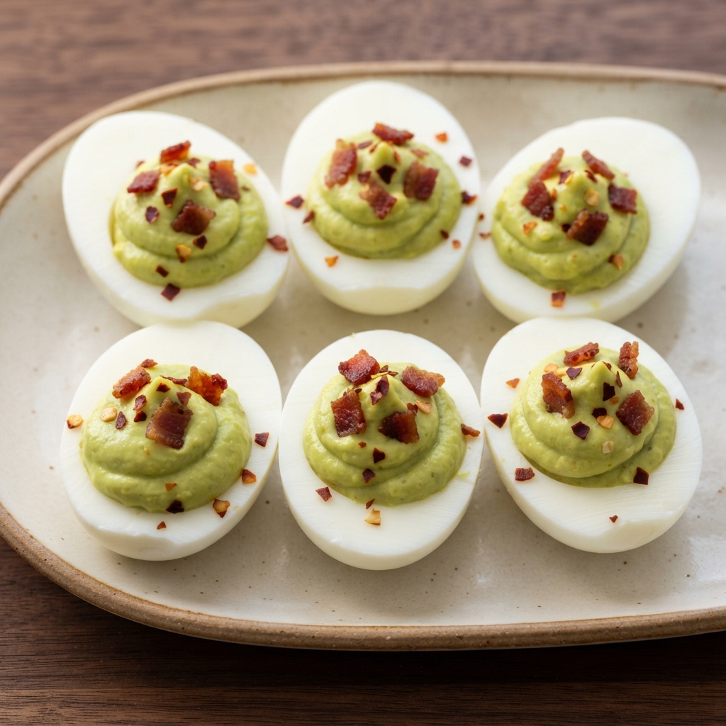 Bacon and Avocado Deviled Eggs