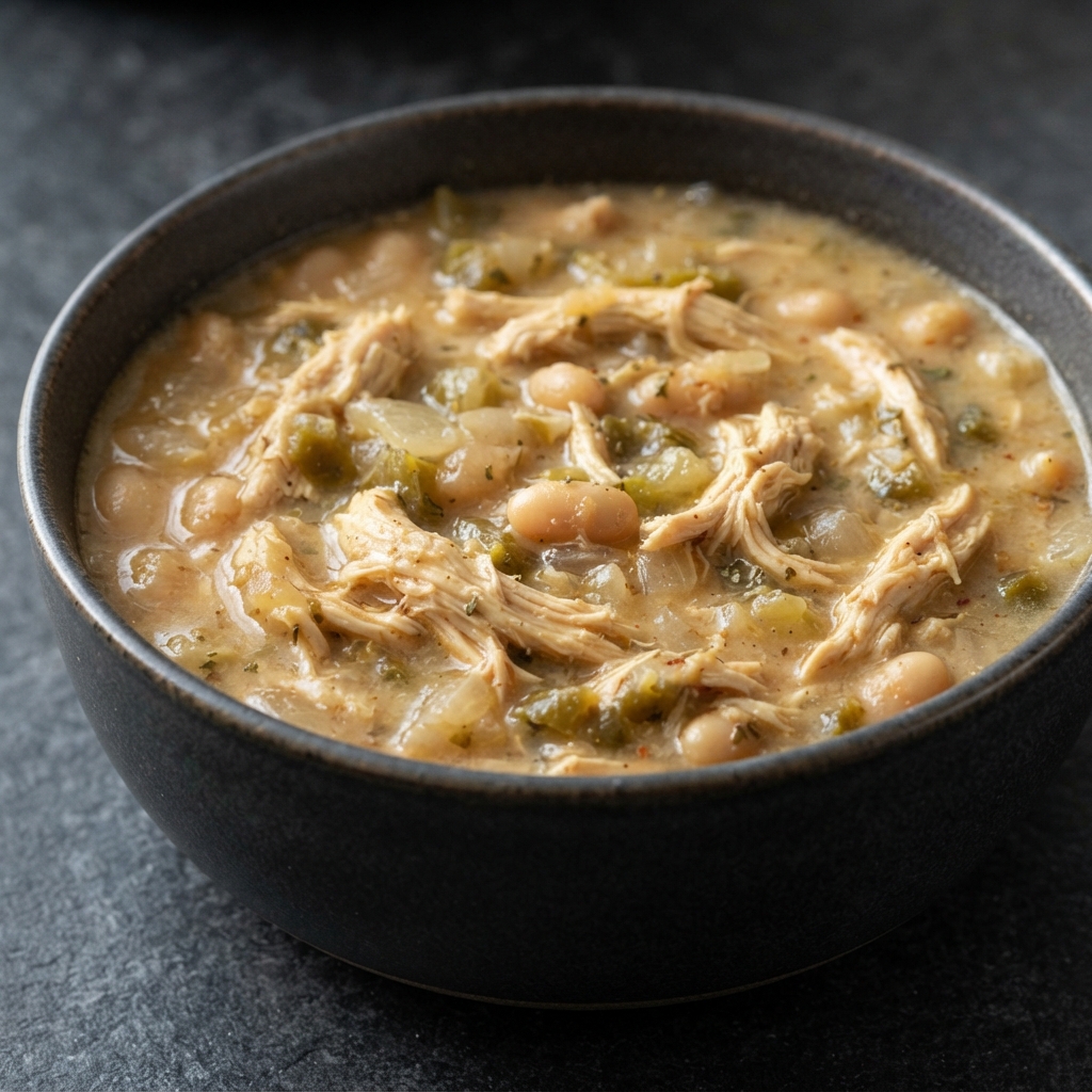Slow Cooker Shredded Chicken Chili