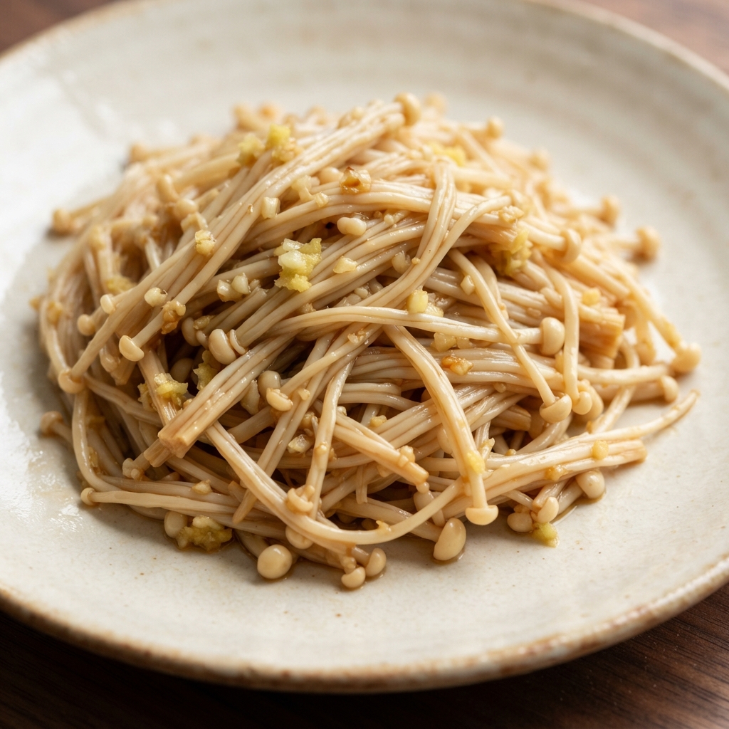 Sesame-Garlic Enoki Mushroom Side