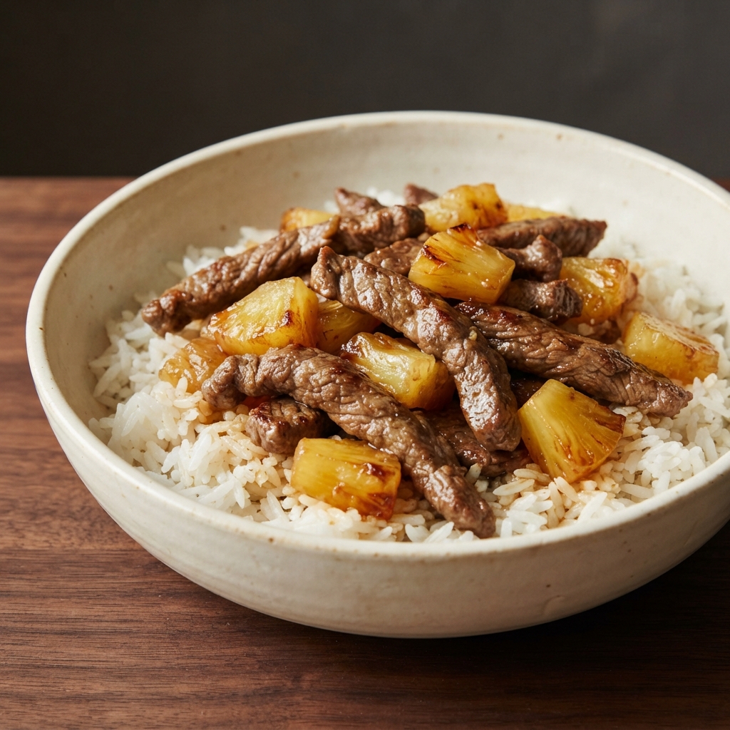 Pineapple and Beef Sirloin Stir-Fry
