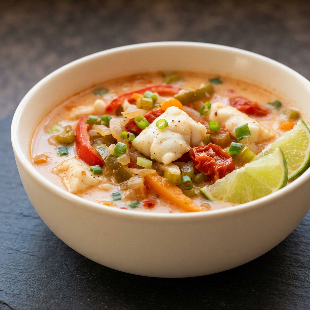 Lime-Kissed Coconut Fish Soup