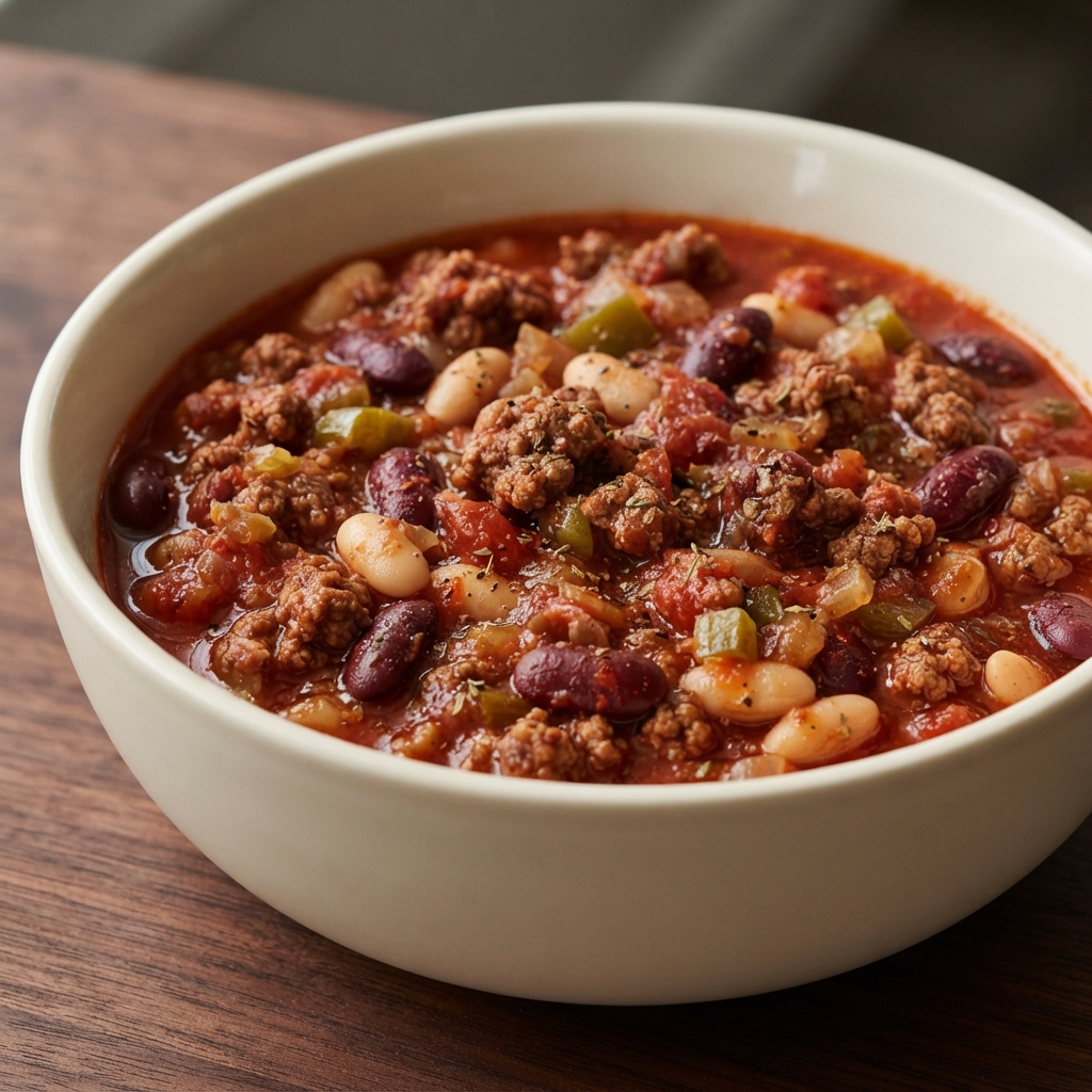 Crockpot Beef and Bean Chili