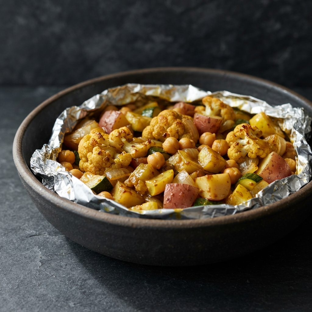 Curried Veggie Foil Packets for the Campfire