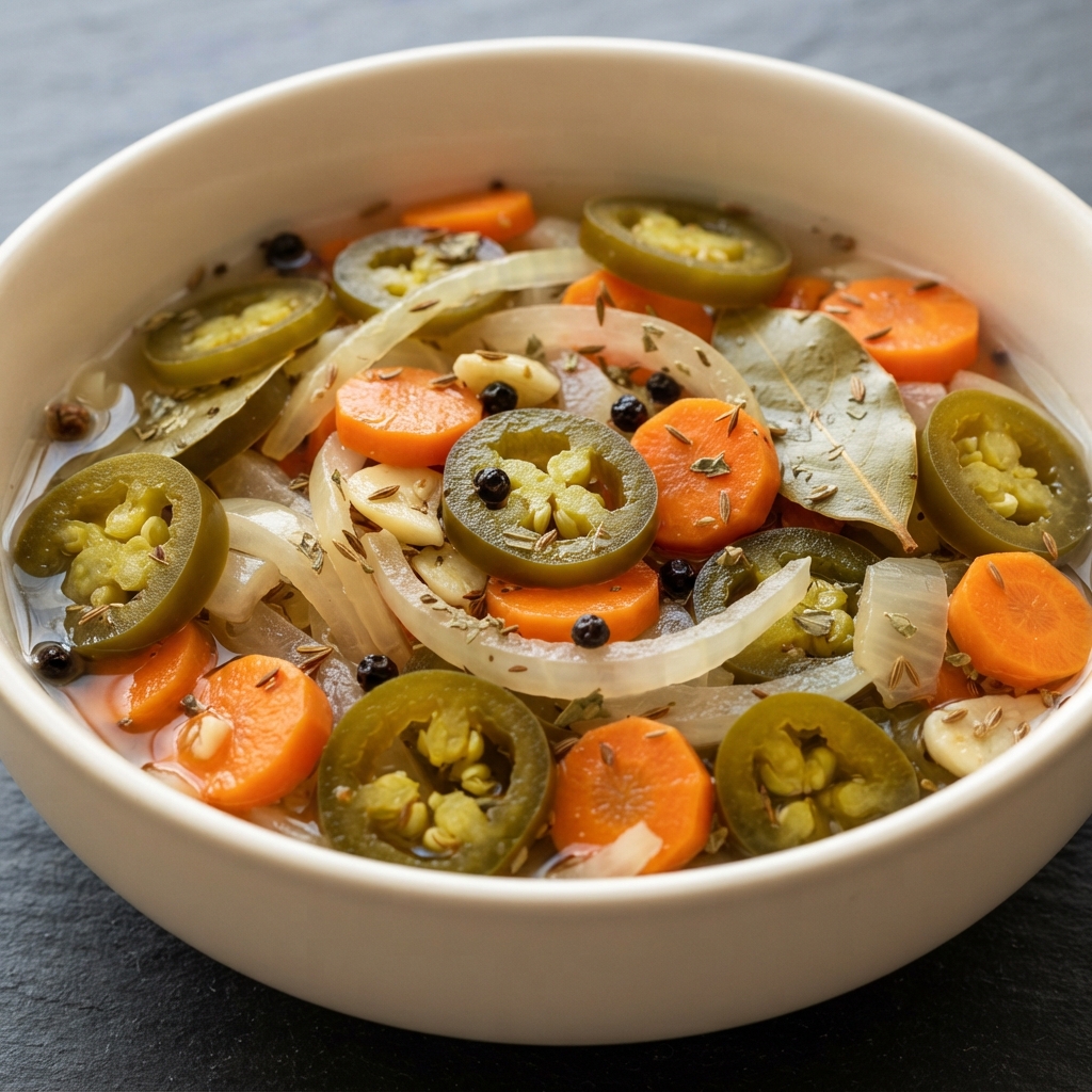 Mexican-Style Pickled Jalapeños with Carrots and Onions