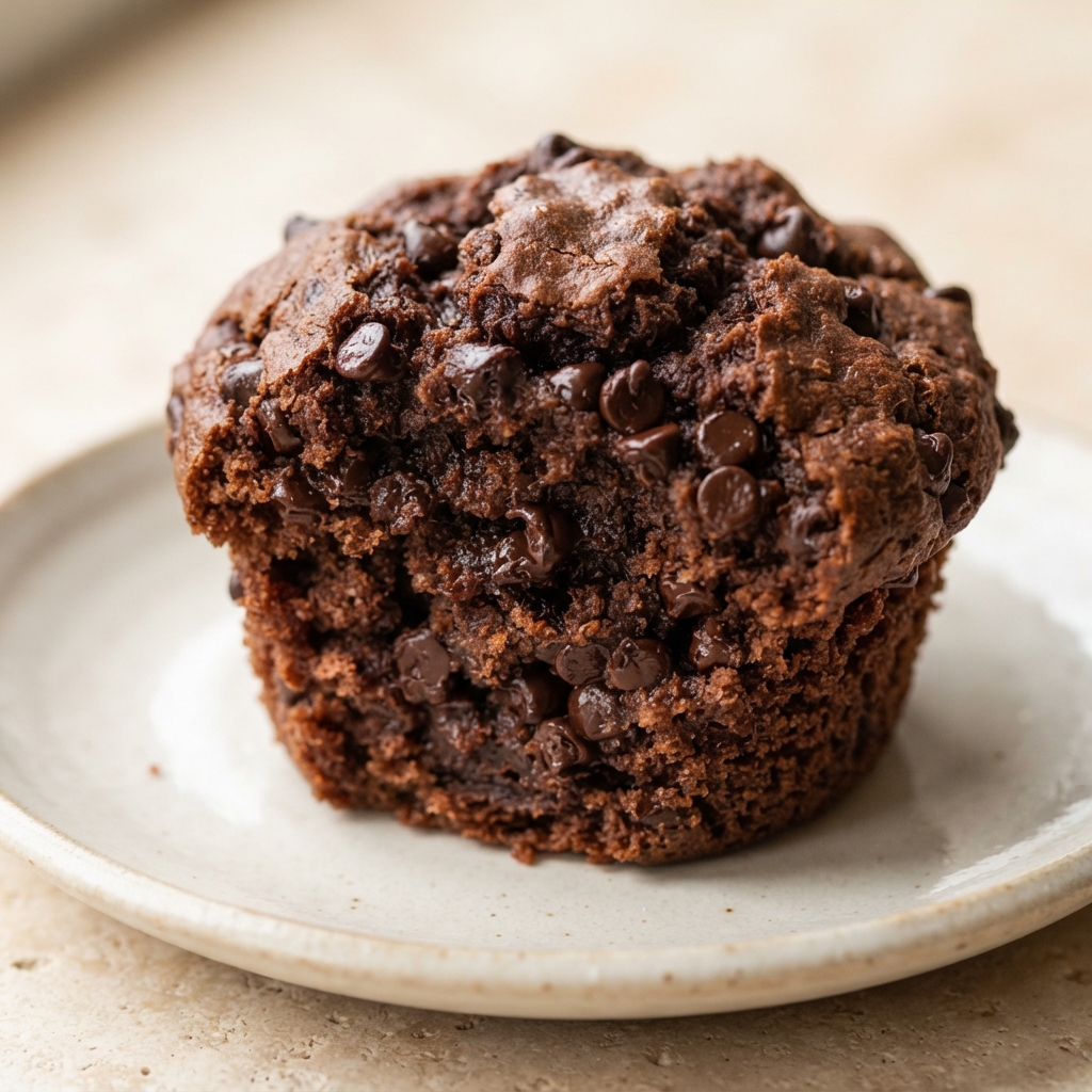 Rich Double-Chocolate Whole Grain Muffins