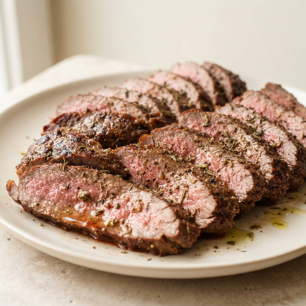 Herb-Rubbed Tri-Tip Roast with Red Wine