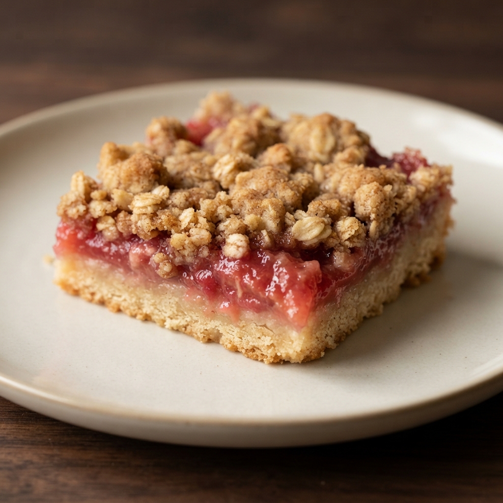 Rhubarb Oat Crumble Squares
