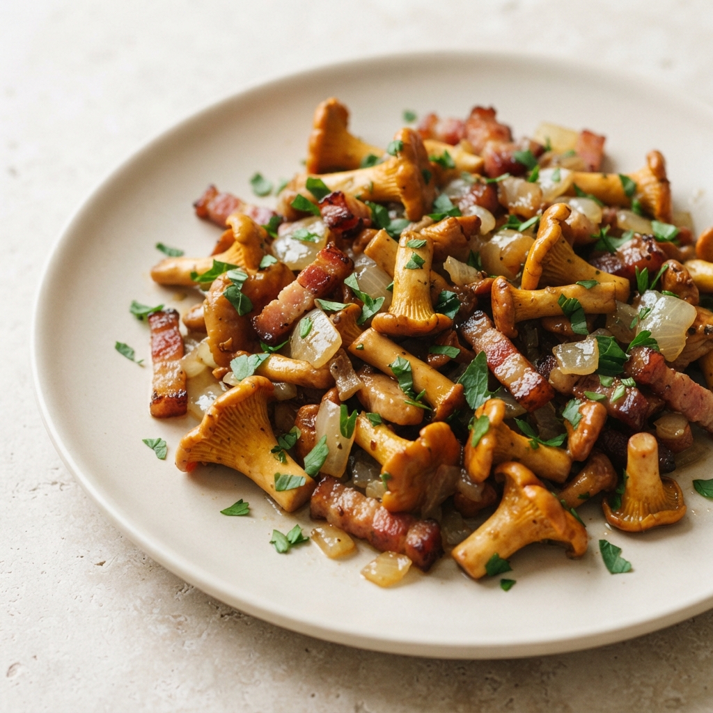 Bavarian Chanterelle Mushrooms with Bacon