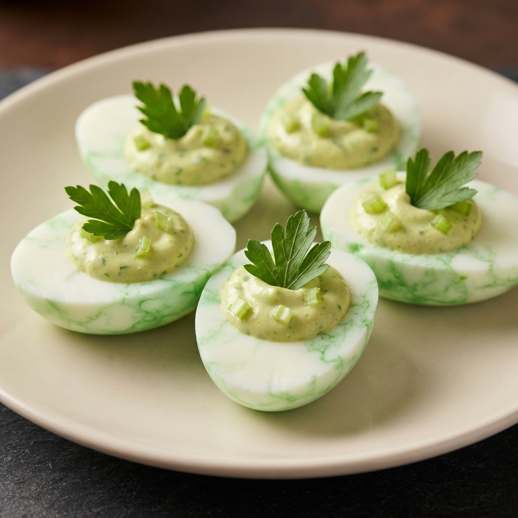 Shamrock Deviled Eggs for St. Patrick's Day