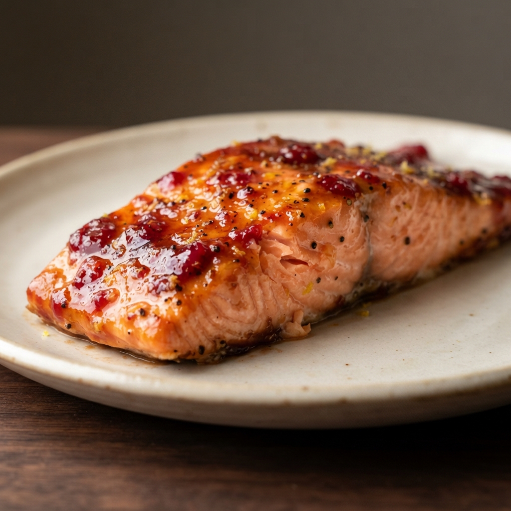 Raspberry-Ginger Glazed Salmon Fillets