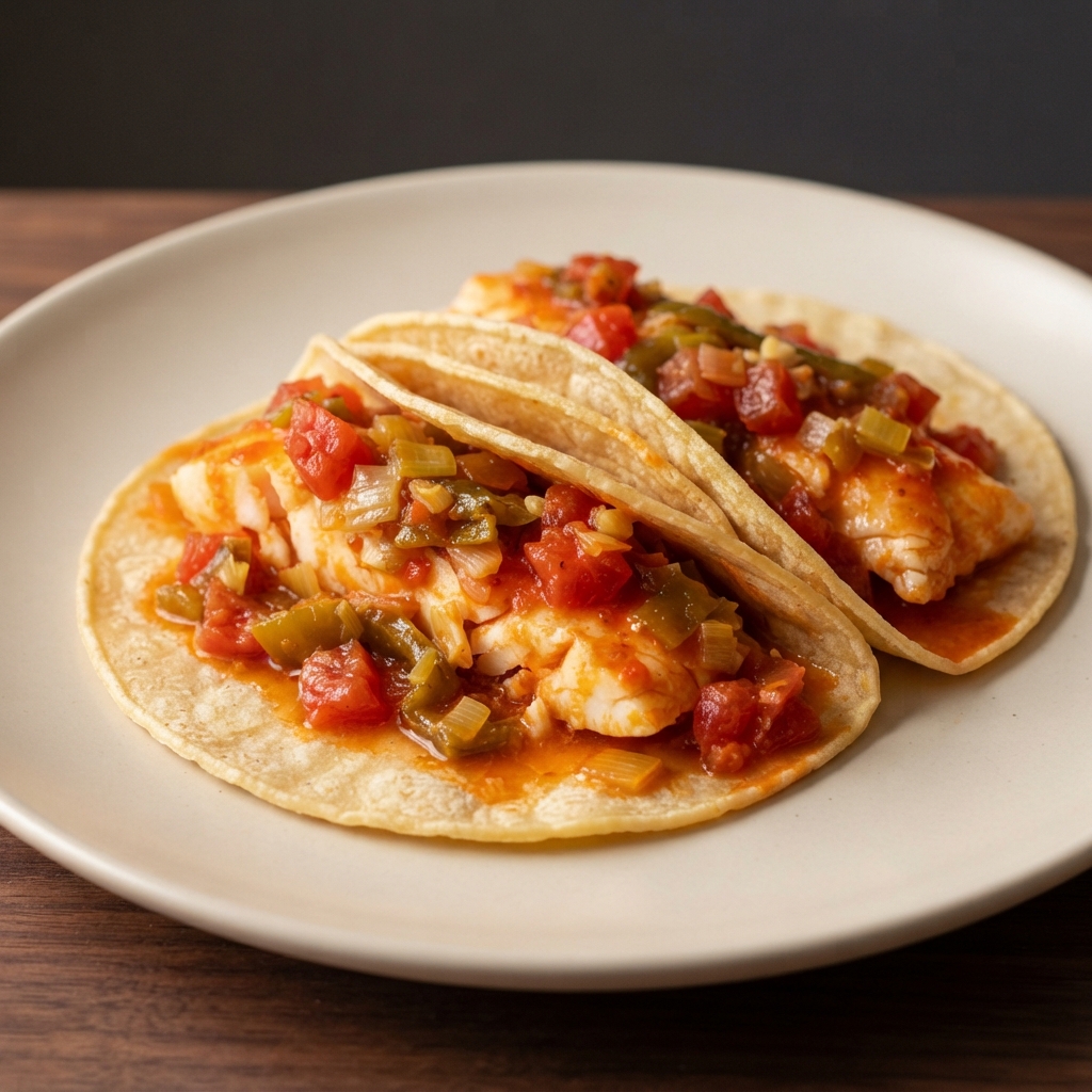 Halibut Tacos with Anaheim Chile