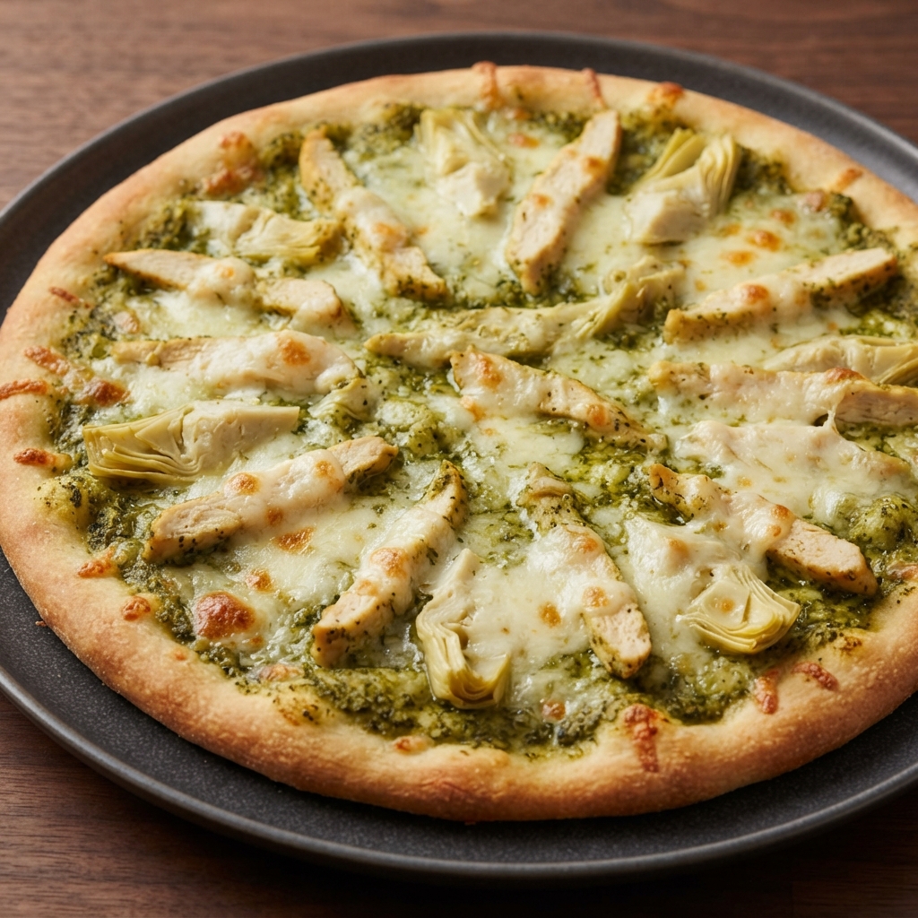 Pesto Chicken and Artichoke Pizza
