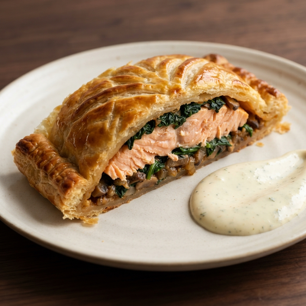 Puff Pastry-Wrapped Salmon en Croûte