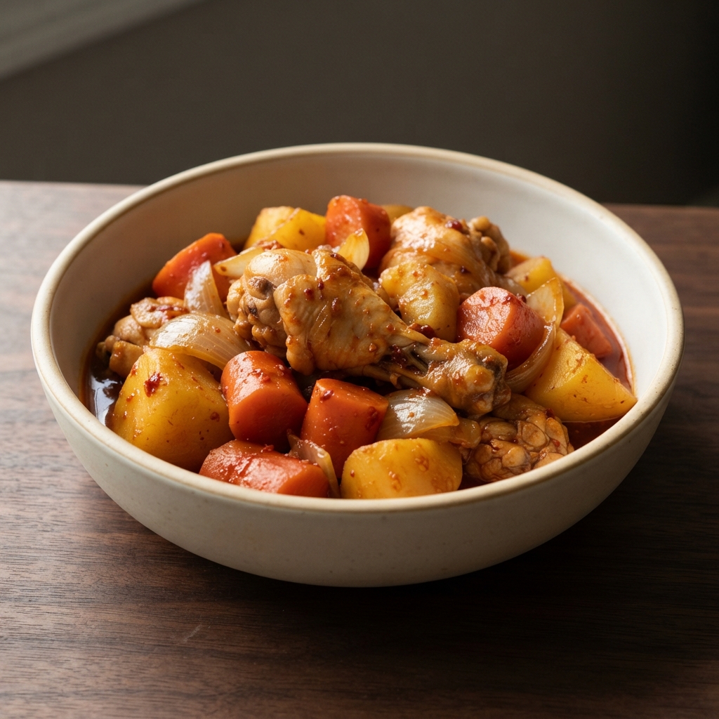 Korean Spicy Chicken and Potato (Tak Toritang)