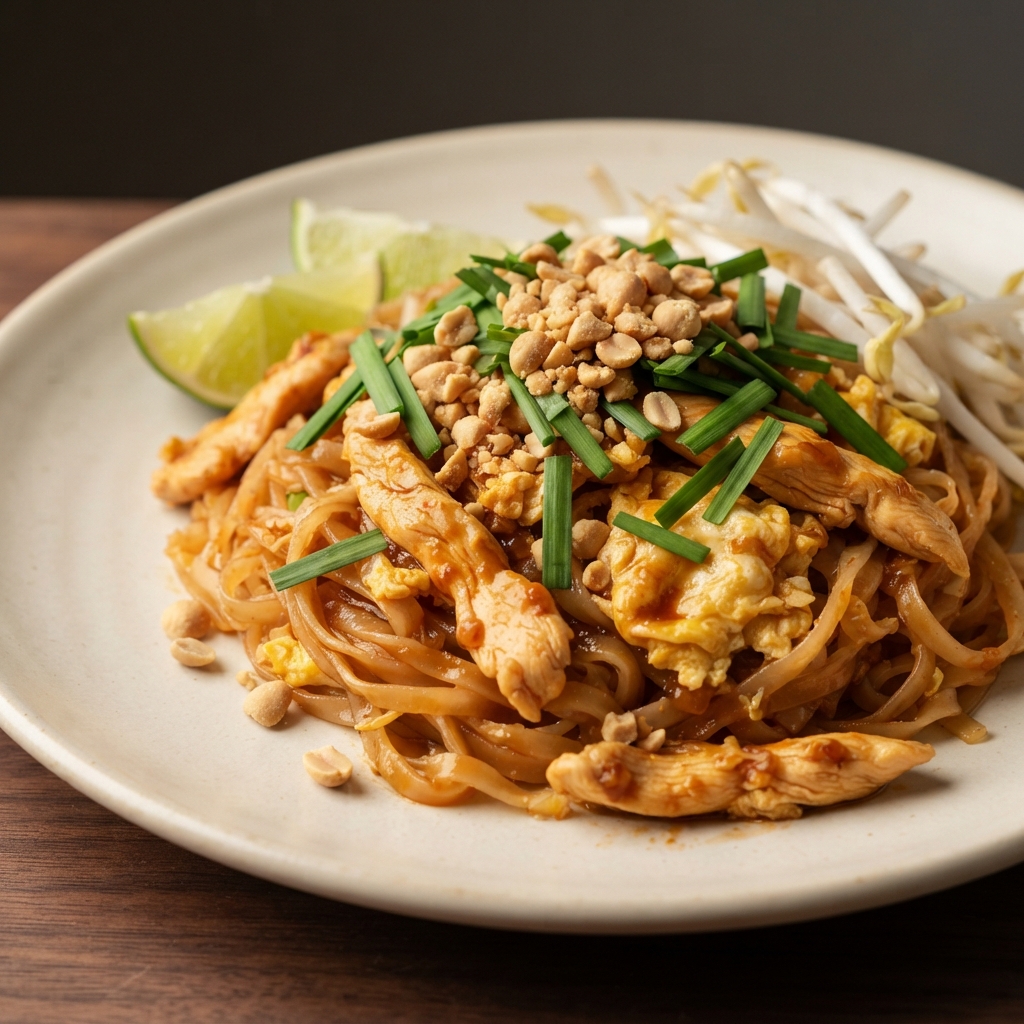 Okinawan-Inspired Chicken Pad Thai