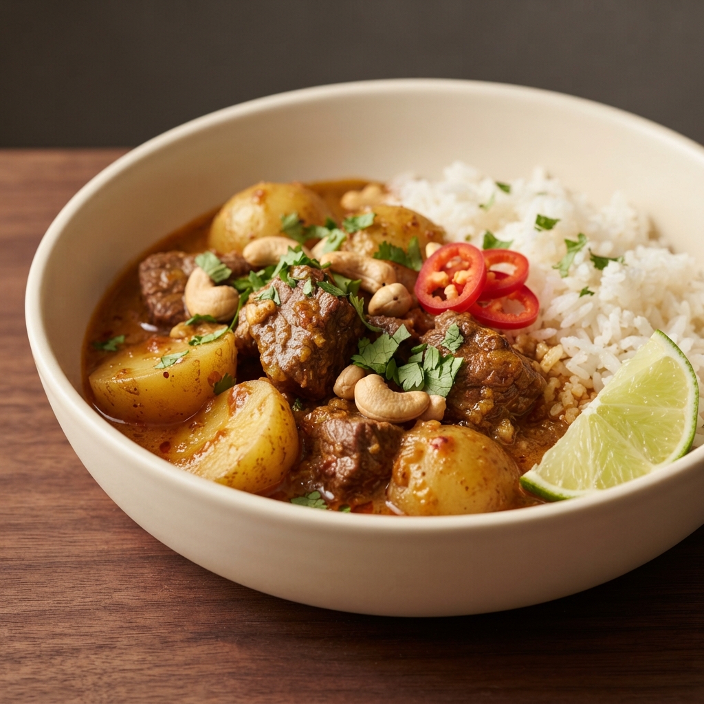 Slow Cooker Beef Massaman Curry (2500 kcal OMAD)