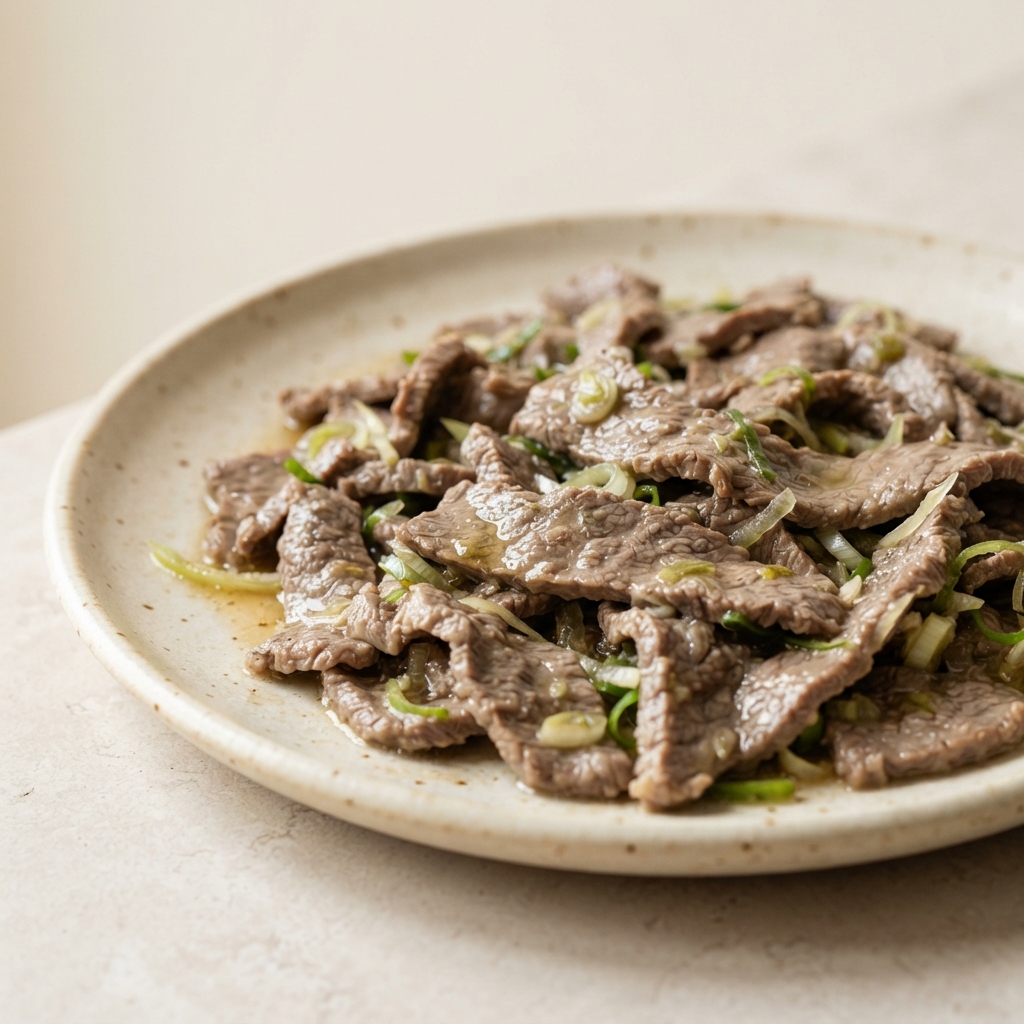 Citrus-Marinated Beef Kelaguen with Soy and Green Onions