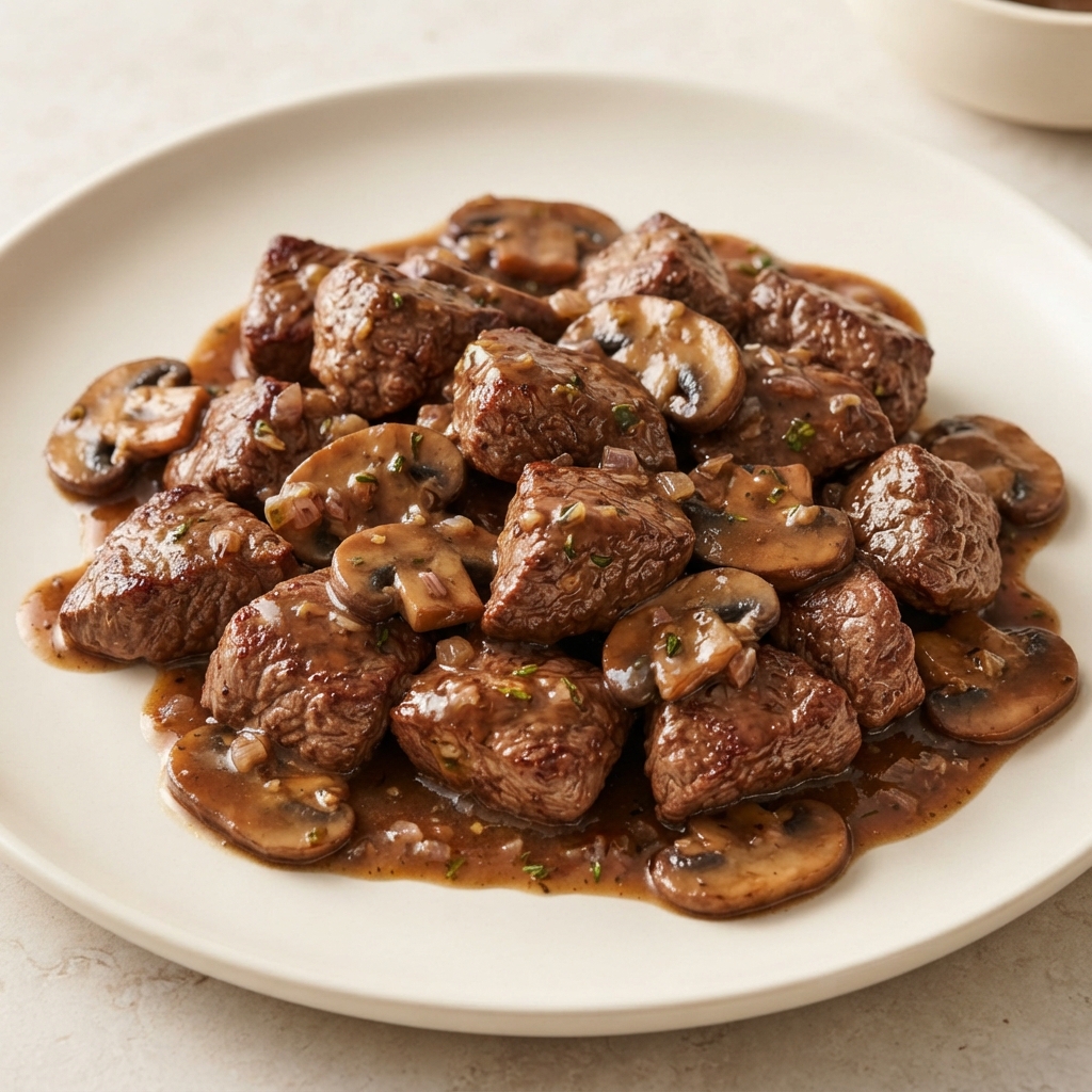 Steak Tips with Mushroom Sauce