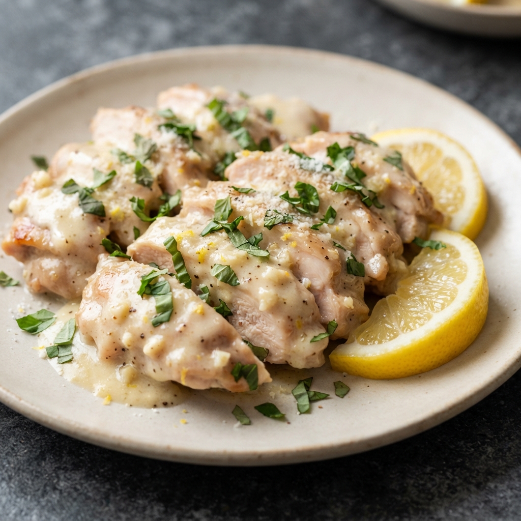 Lemon-Parmesan Cream Sauce Chicken Thighs