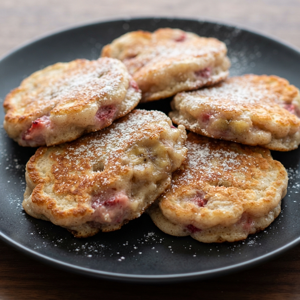 Banana–Strawberry Breakfast Fritters
