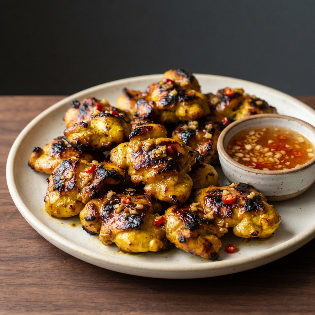 Thai Char-Grilled Chicken with Sweet Chili Dip