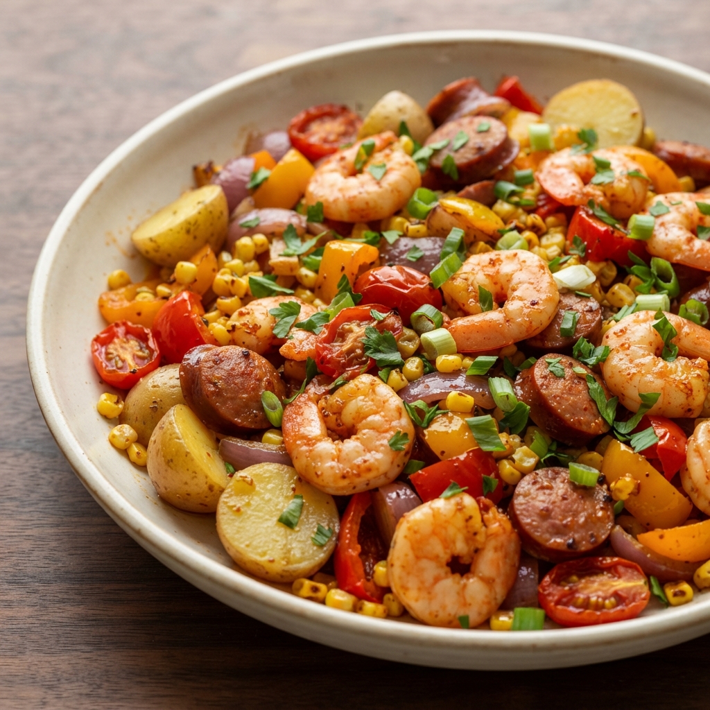 One-Pan Creole Shrimp and Andouille Roast