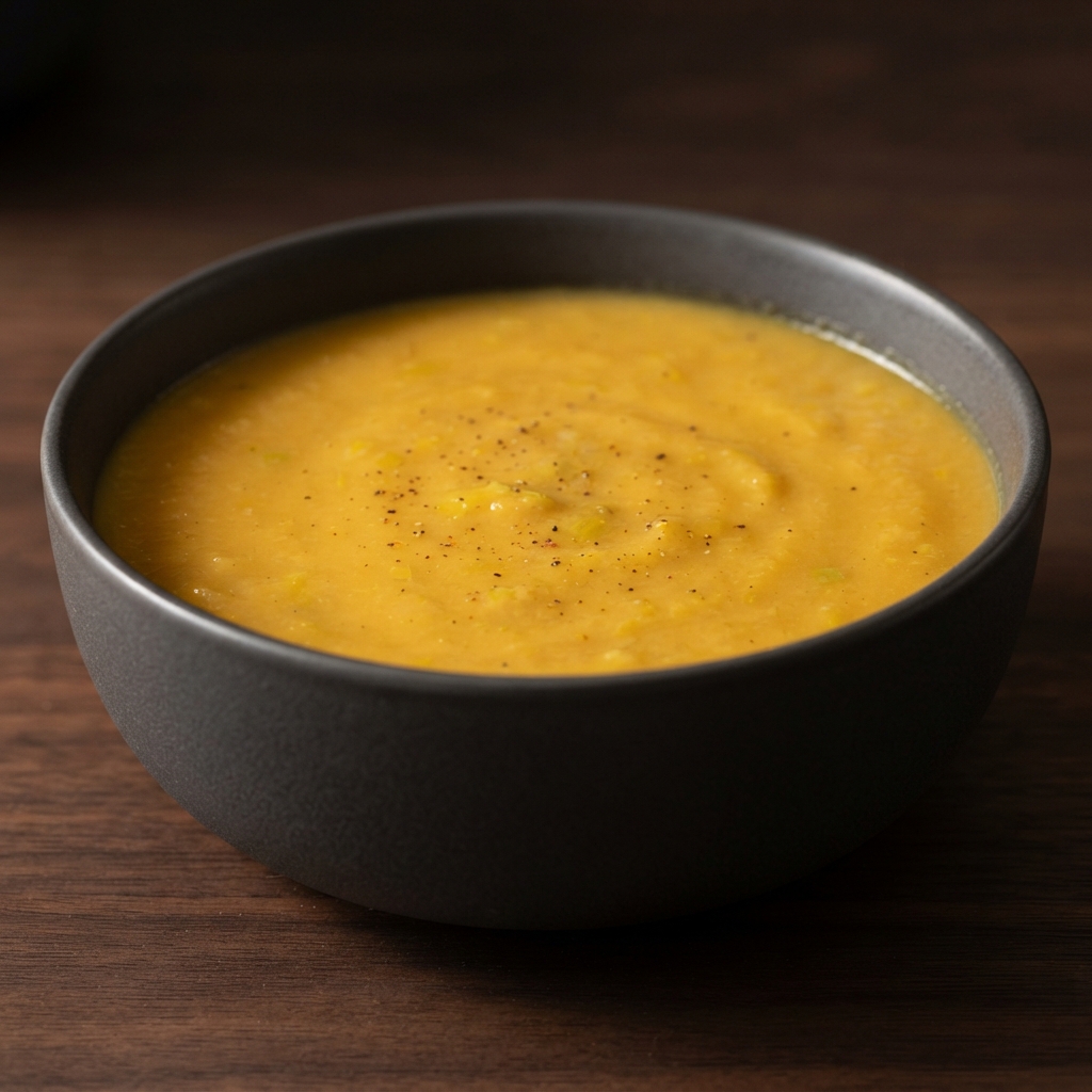 Coconut Cream Sweet Potato Soup with Leeks