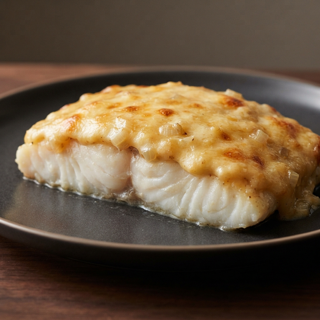 Supreme Halibut with Creamy Cheddar Crust