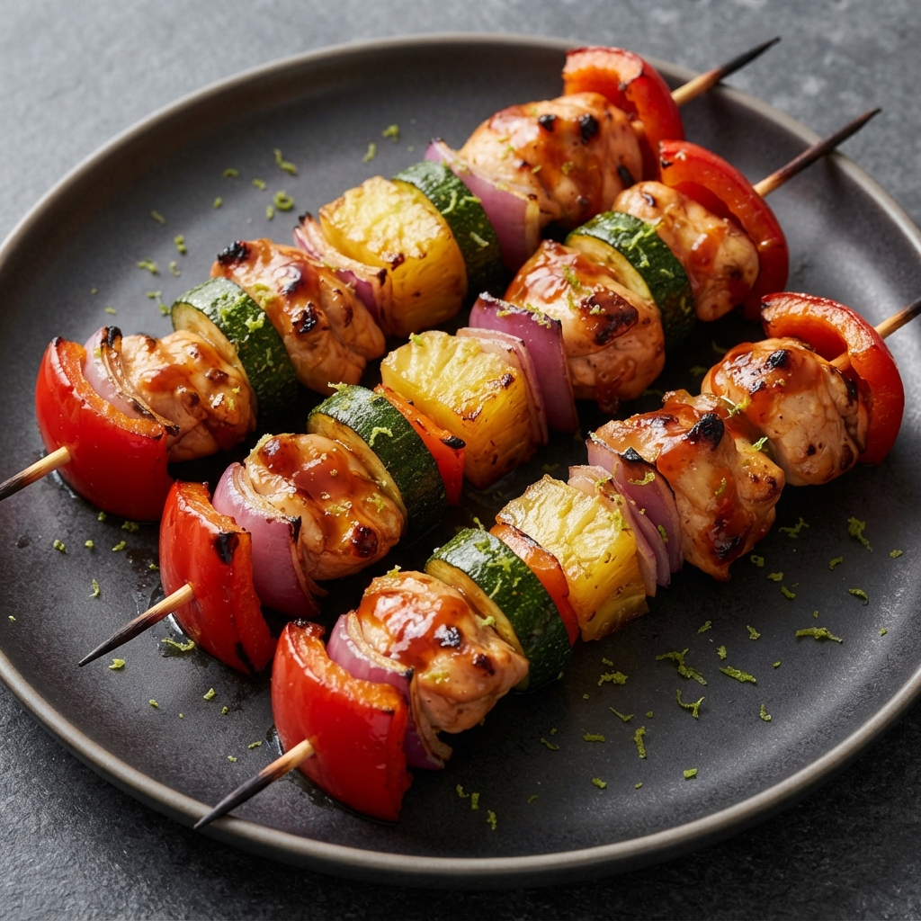 Honey-Lime Sriracha Chicken Thigh Skewers