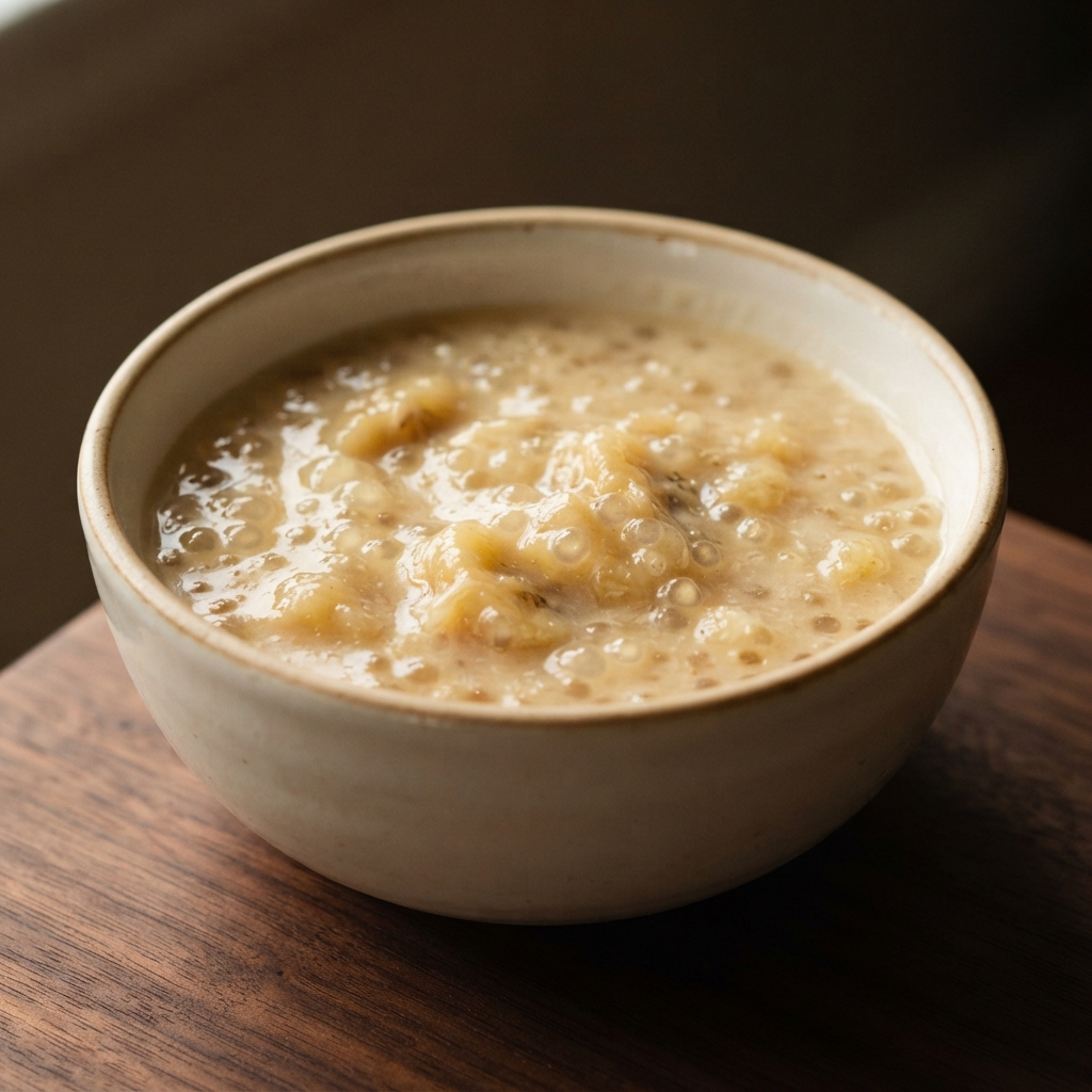 Khmer Banana and Tapioca Coconut Pudding