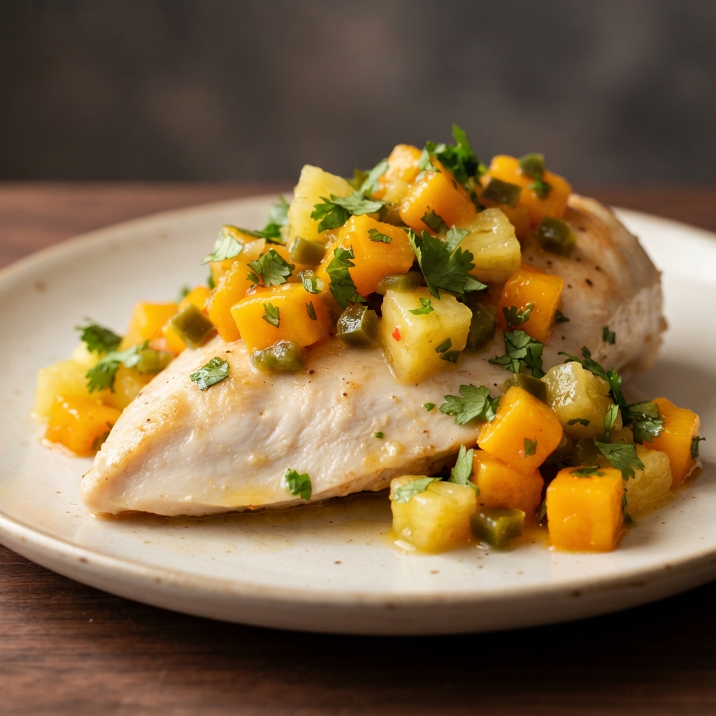 Tropical Chicken with Pineapple-Mango Salsa