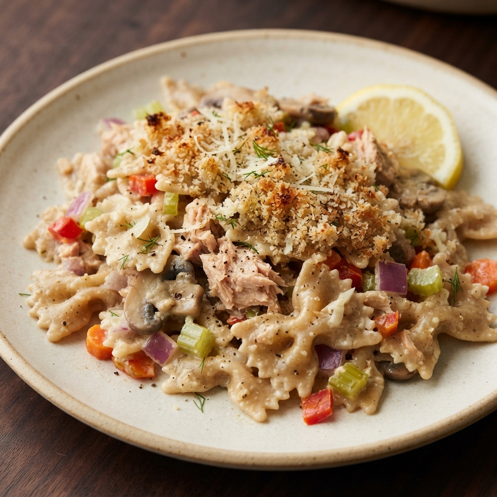 Lighter Tuna Bow-Tie Casserole
