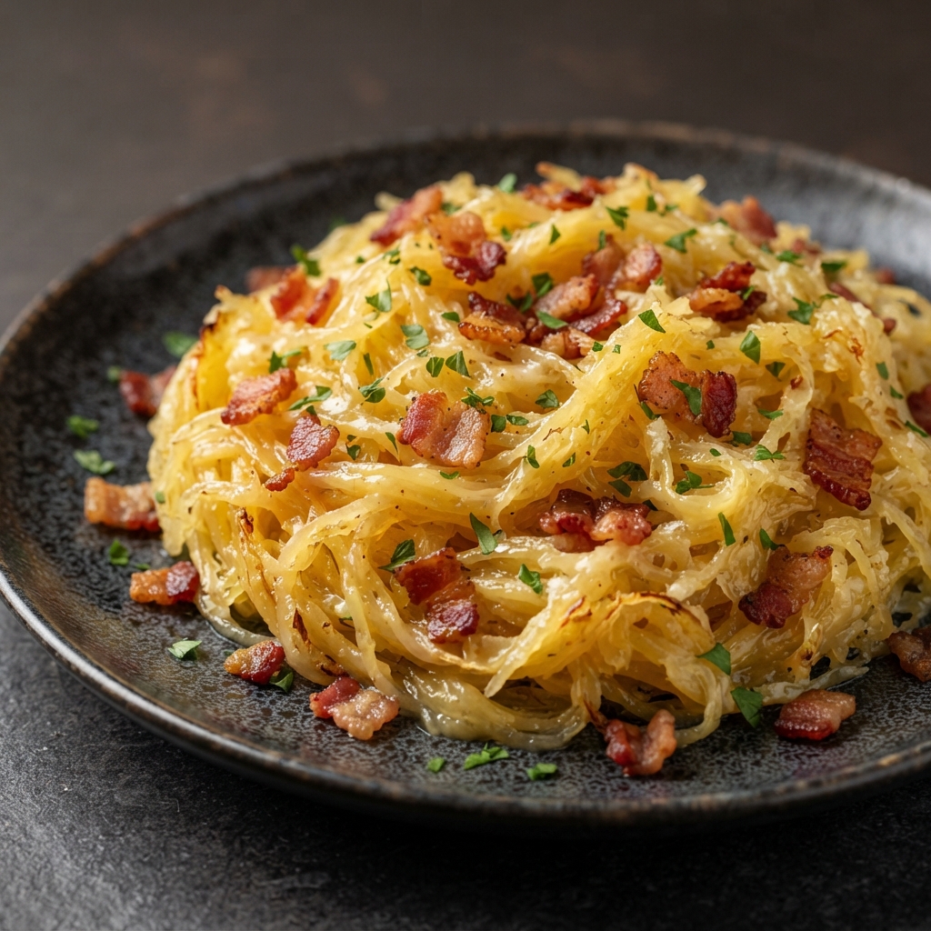 Keto Spaghetti Squash Carbonara