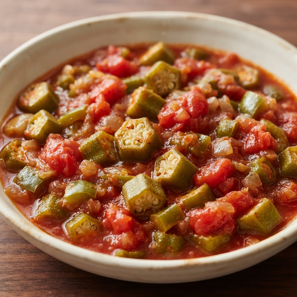Tomato-Braised Okra Skillet