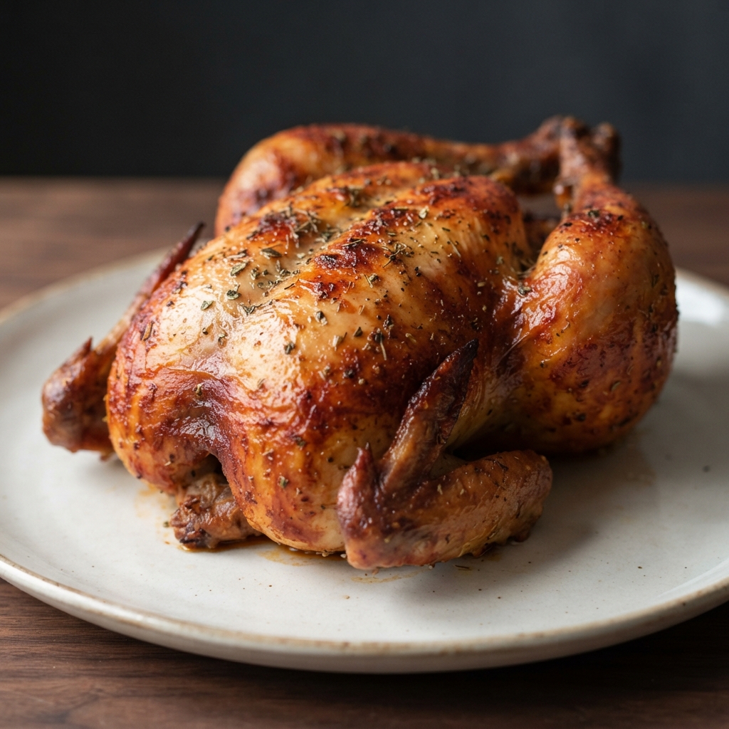 Gently Slow-Roasted Whole Chicken