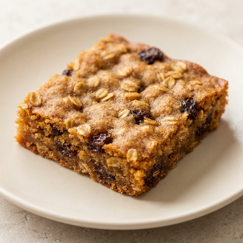 Spiced Pumpkin Oat Bars with Raisins