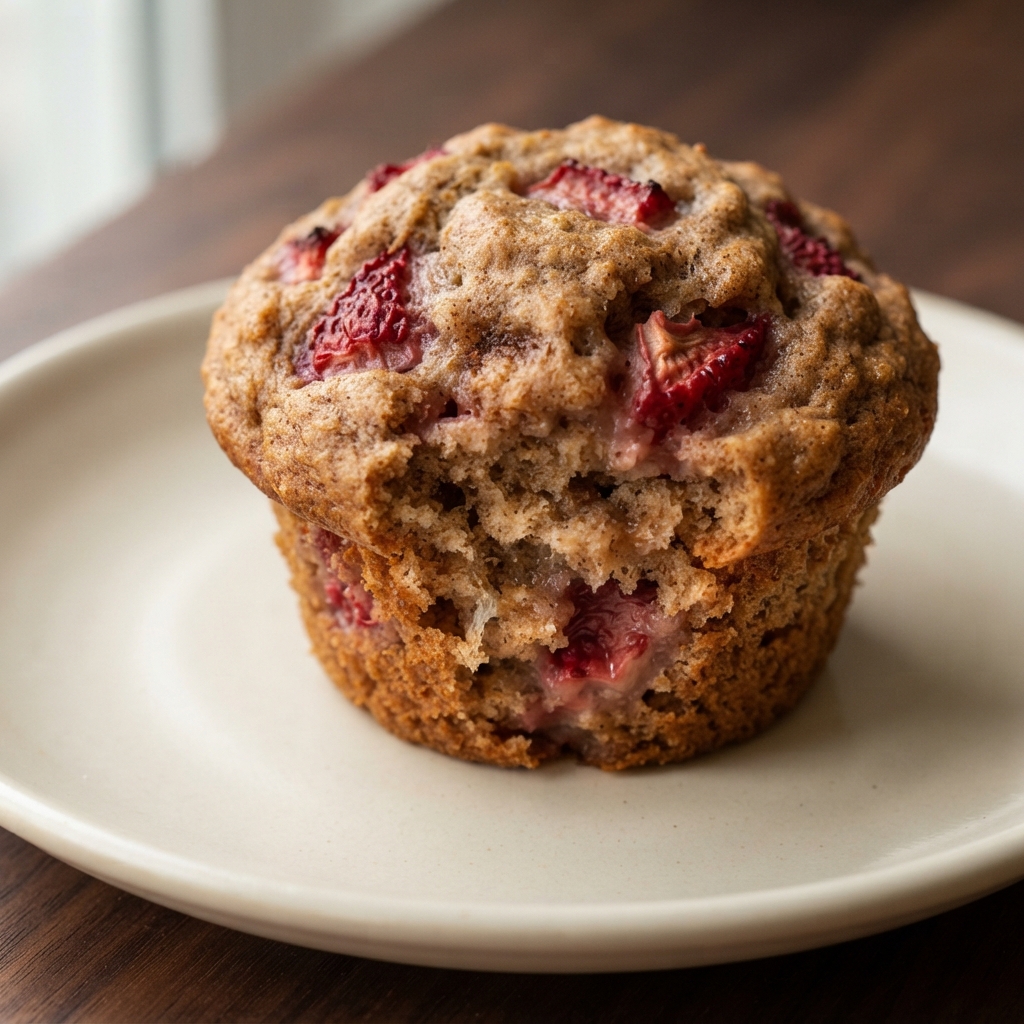 Mimi's Jumbo Whole-Wheat Banana & Strawberry Muffins