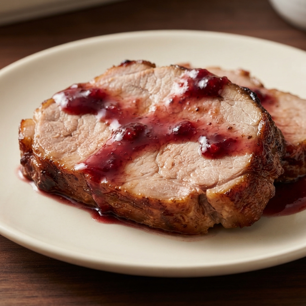 Pork Shoulder Roast with Pomegranate Glaze
