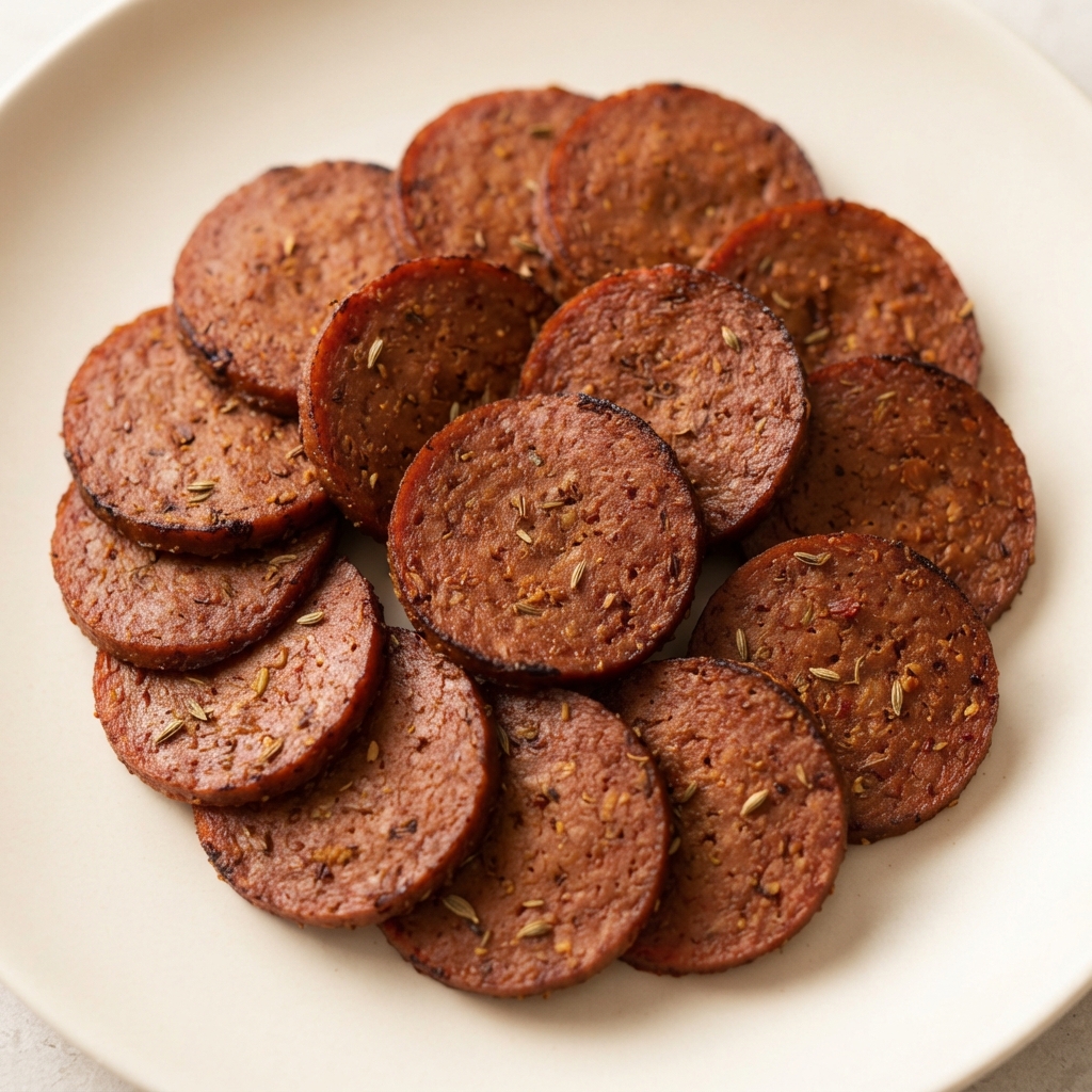 Vegan Seitan Pepperoni Slices