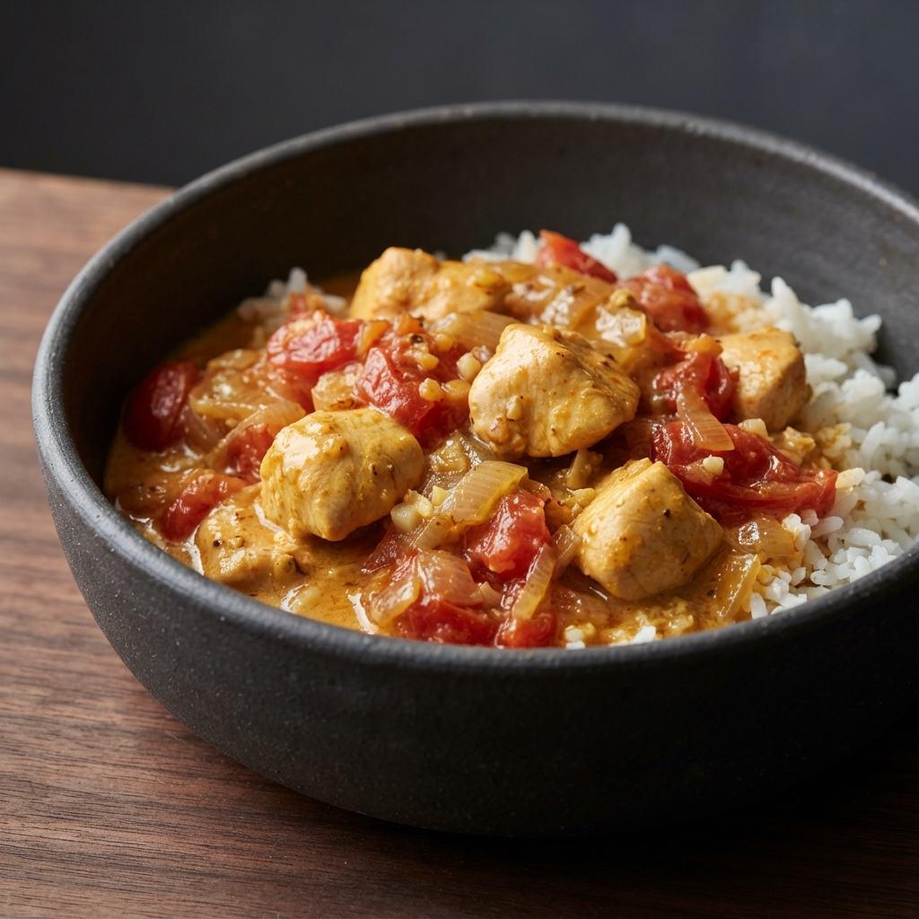 Coconut Chicken Curry with Tomatoes and Lemon
