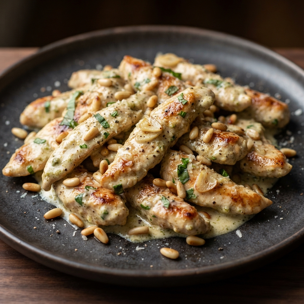Pesto Cream Chicken Strips