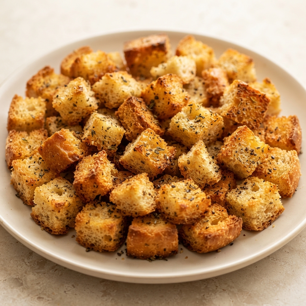 Leftover Burger Bun Croutons